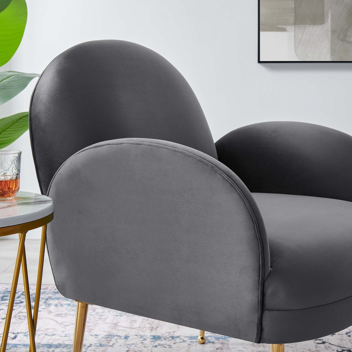 Transcend Performance Velvet Armchair
