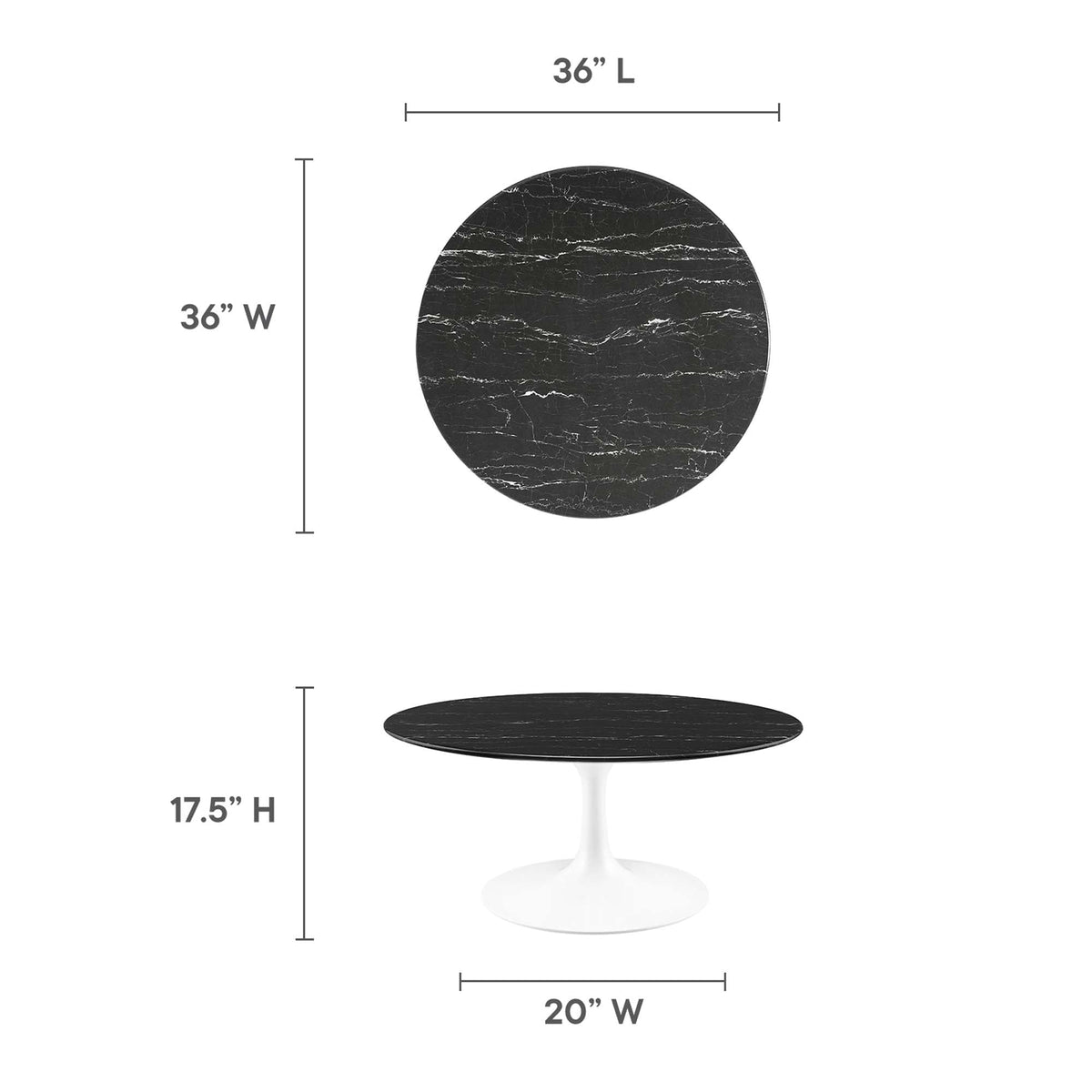 Lippa Round Artificial Marble Coffee Table - view 17