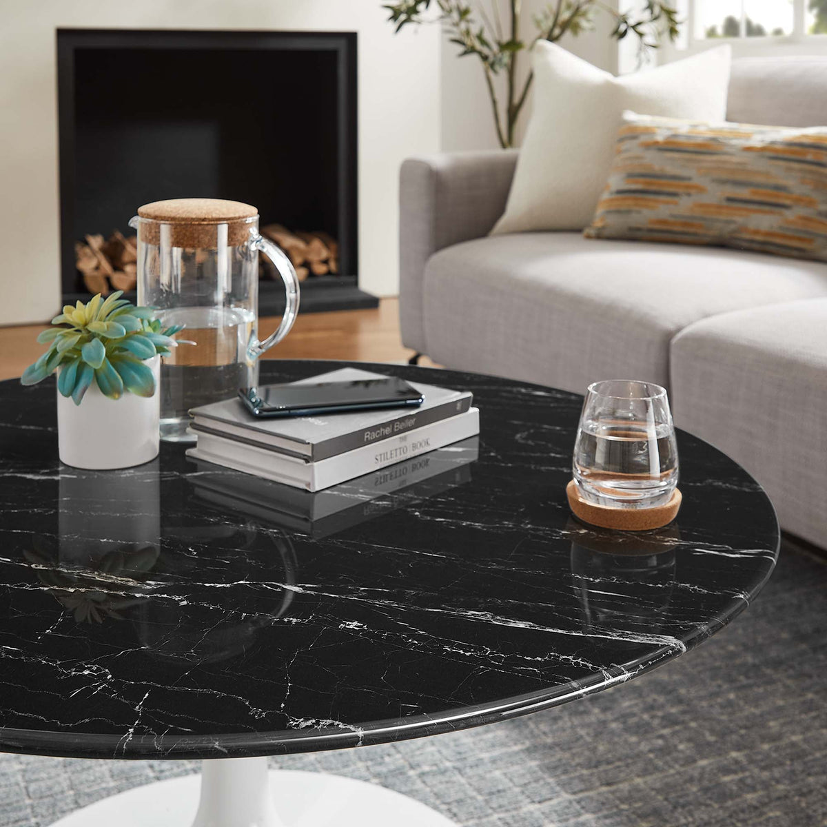 Lippa Round Artificial Marble Coffee Table - view 21