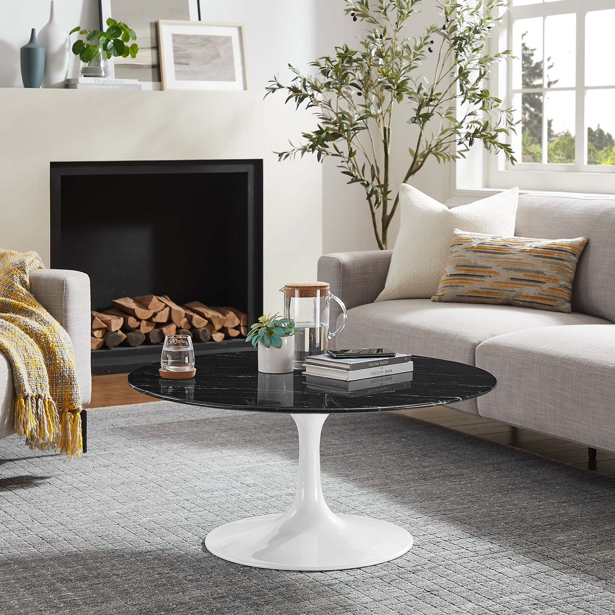 Lippa Round Artificial Marble Coffee Table - view 25