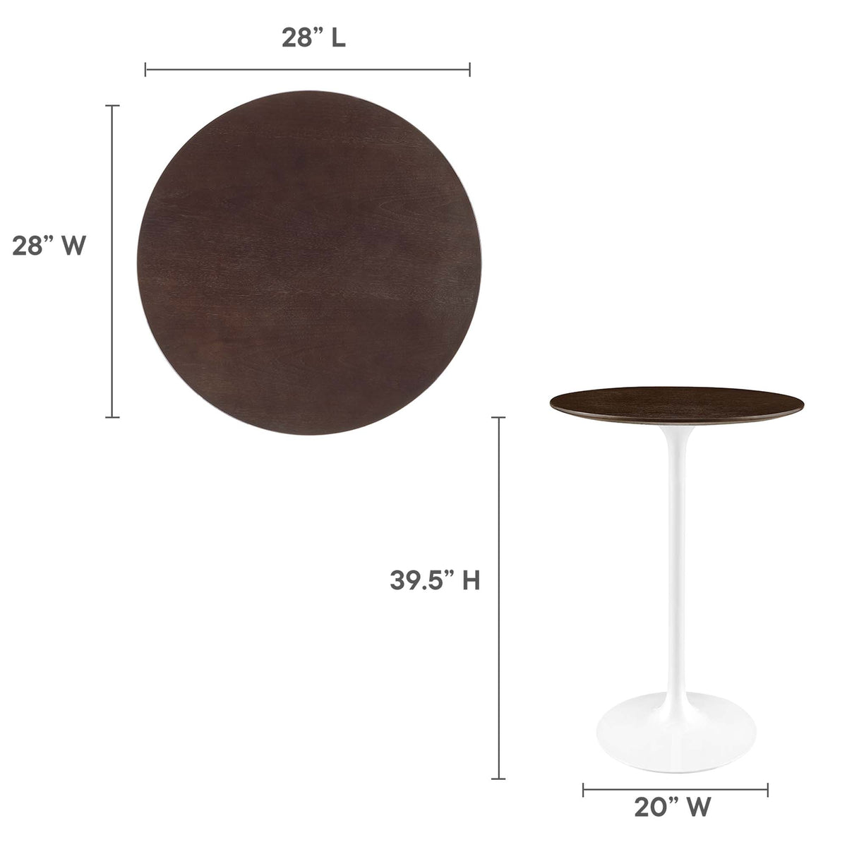 Lippa Round Wood Bar Table