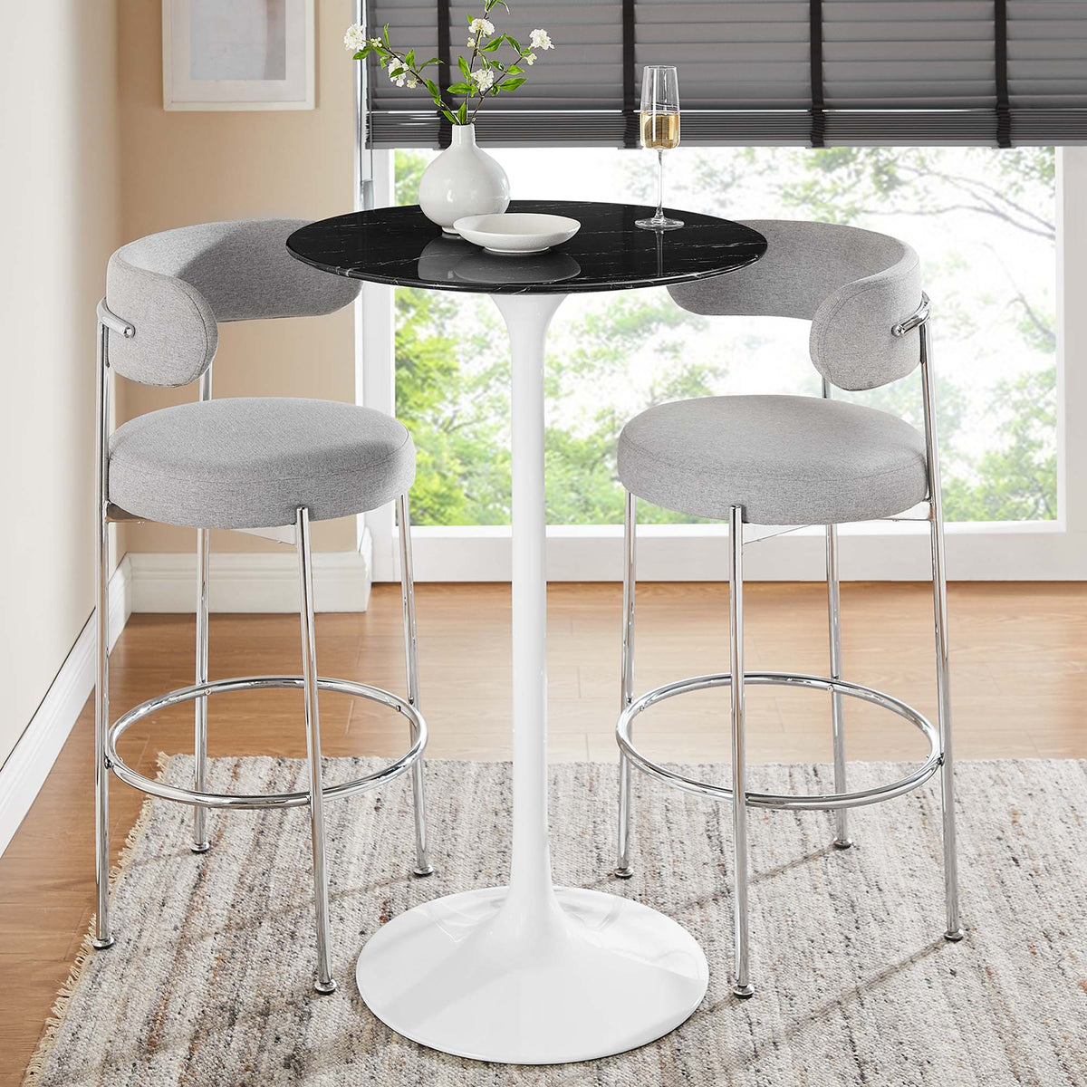 Lippa Round Artificial Marble Bar Table - view 41