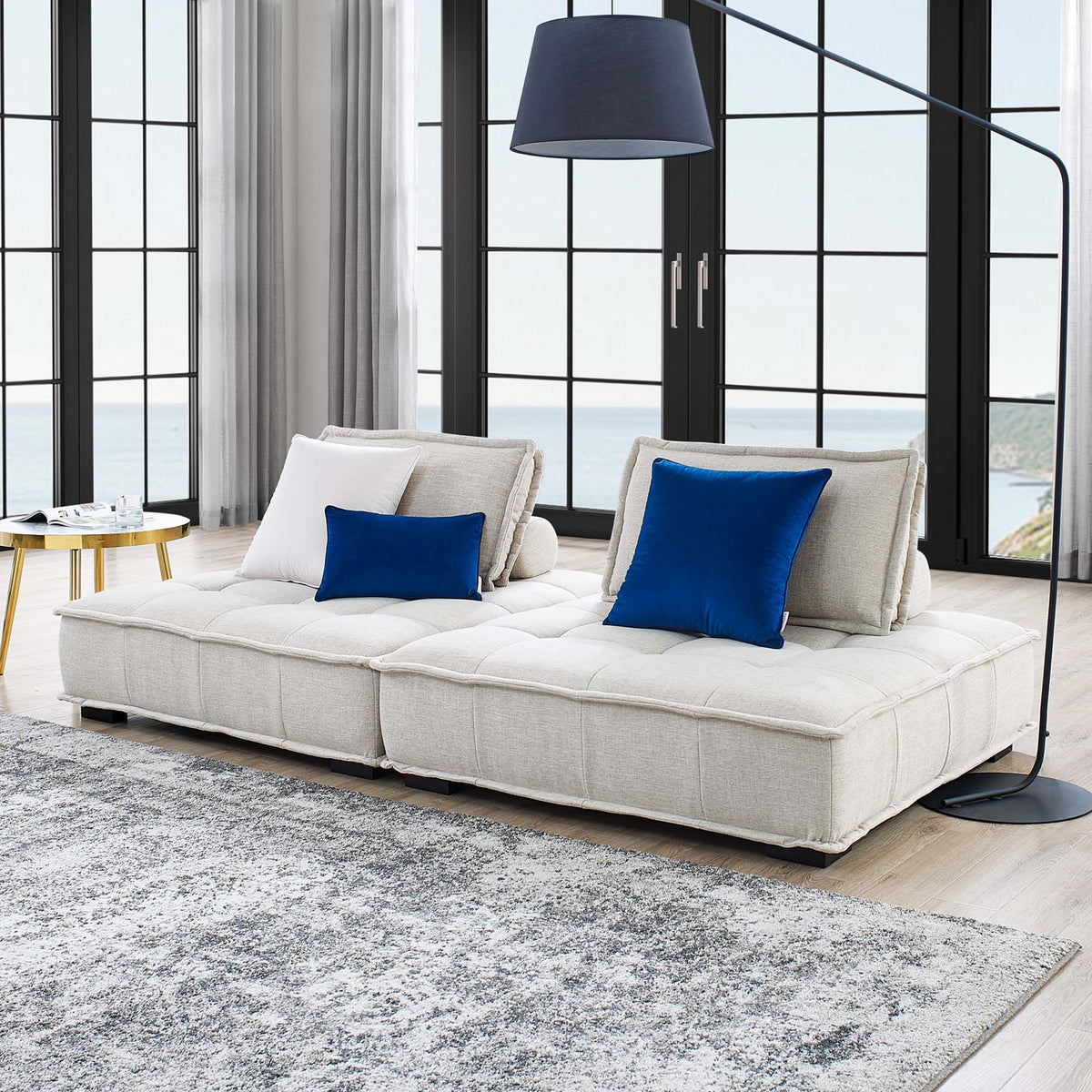 Saunter 2-Piece Tufted Fabric Fabric Loveseat - view 11
