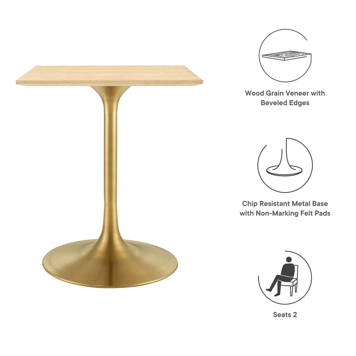 Lippa Square Wood Dining Table