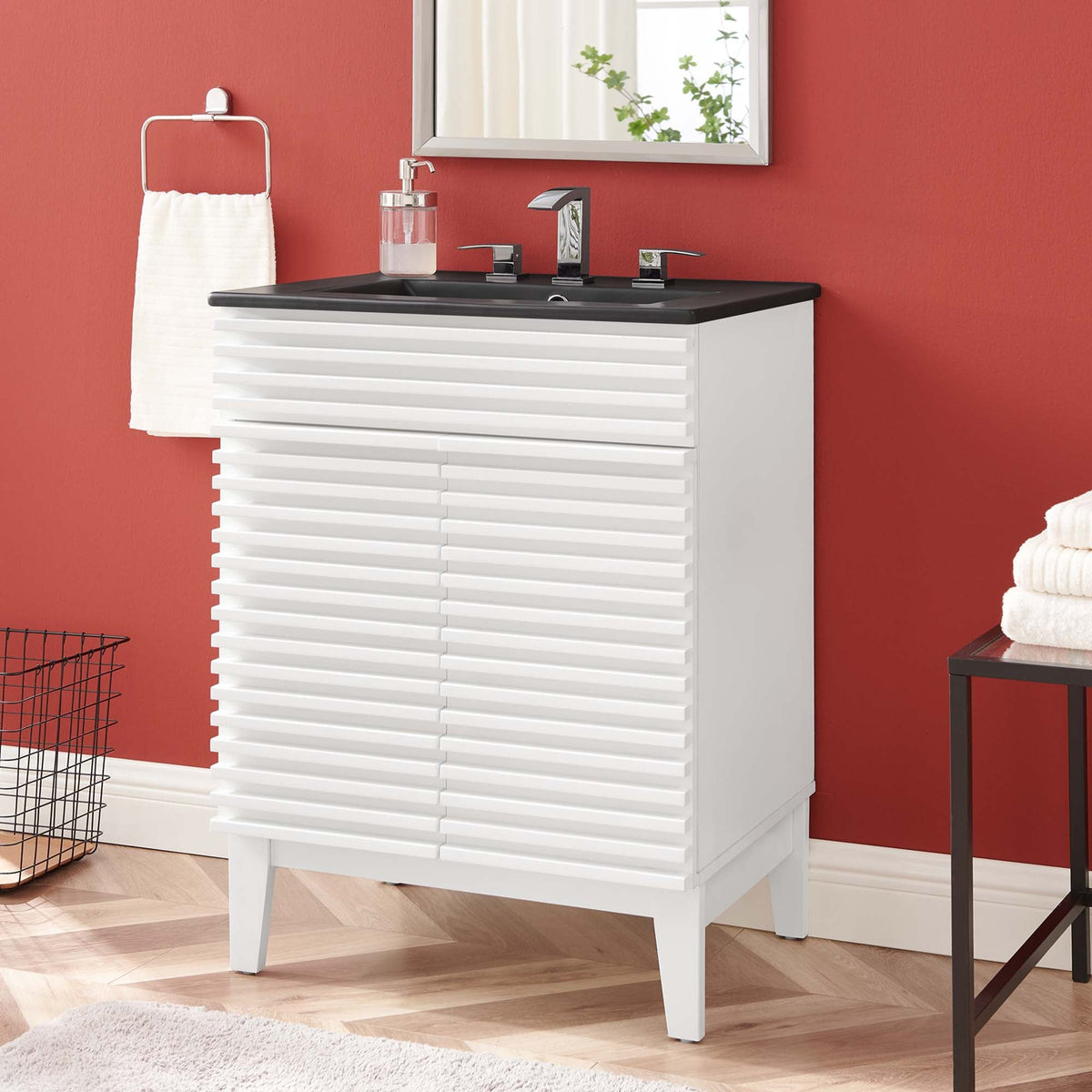 Render Bathroom Vanity with Black Basin Included