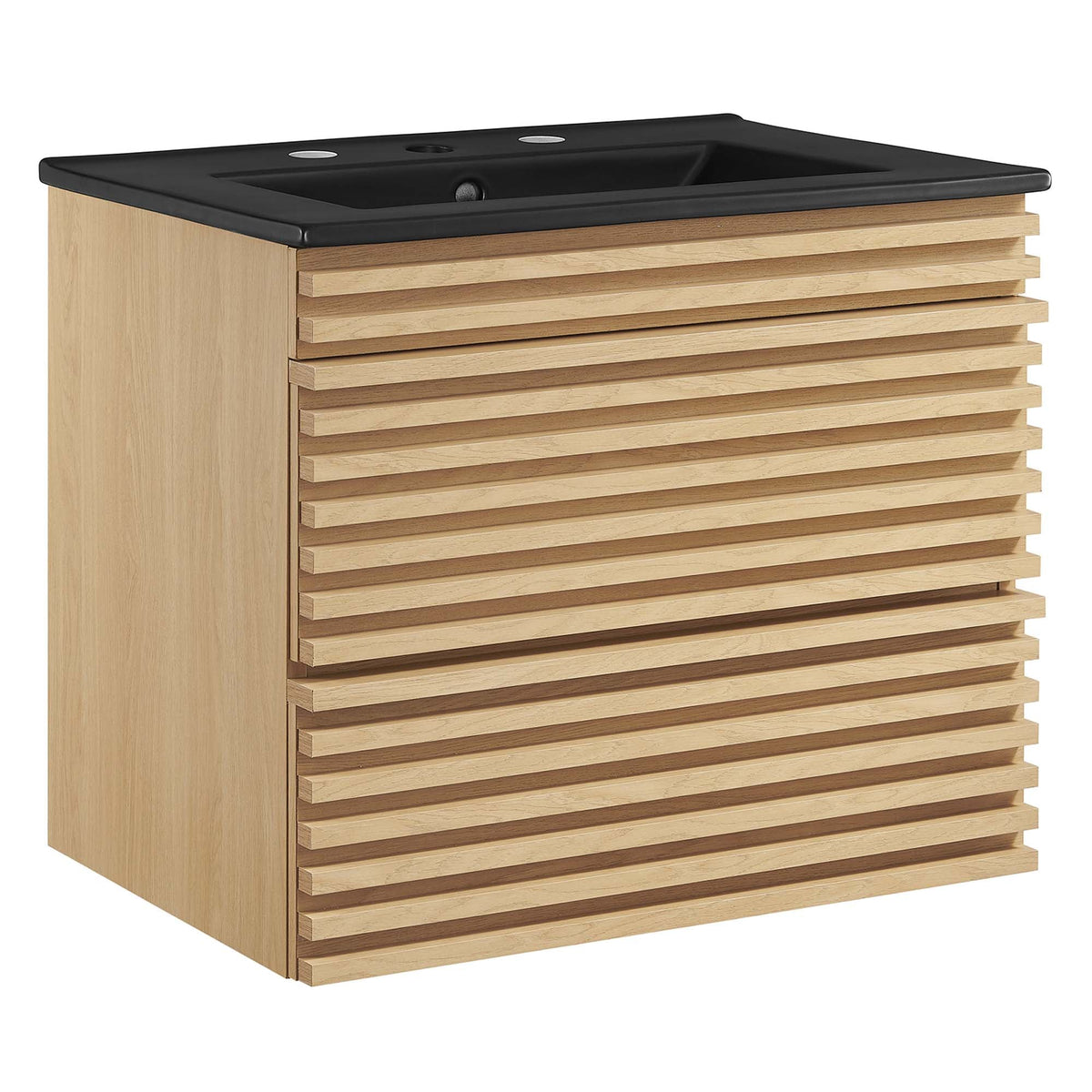 Render Wall-Mount Bathroom Vanity with Black Basin Included