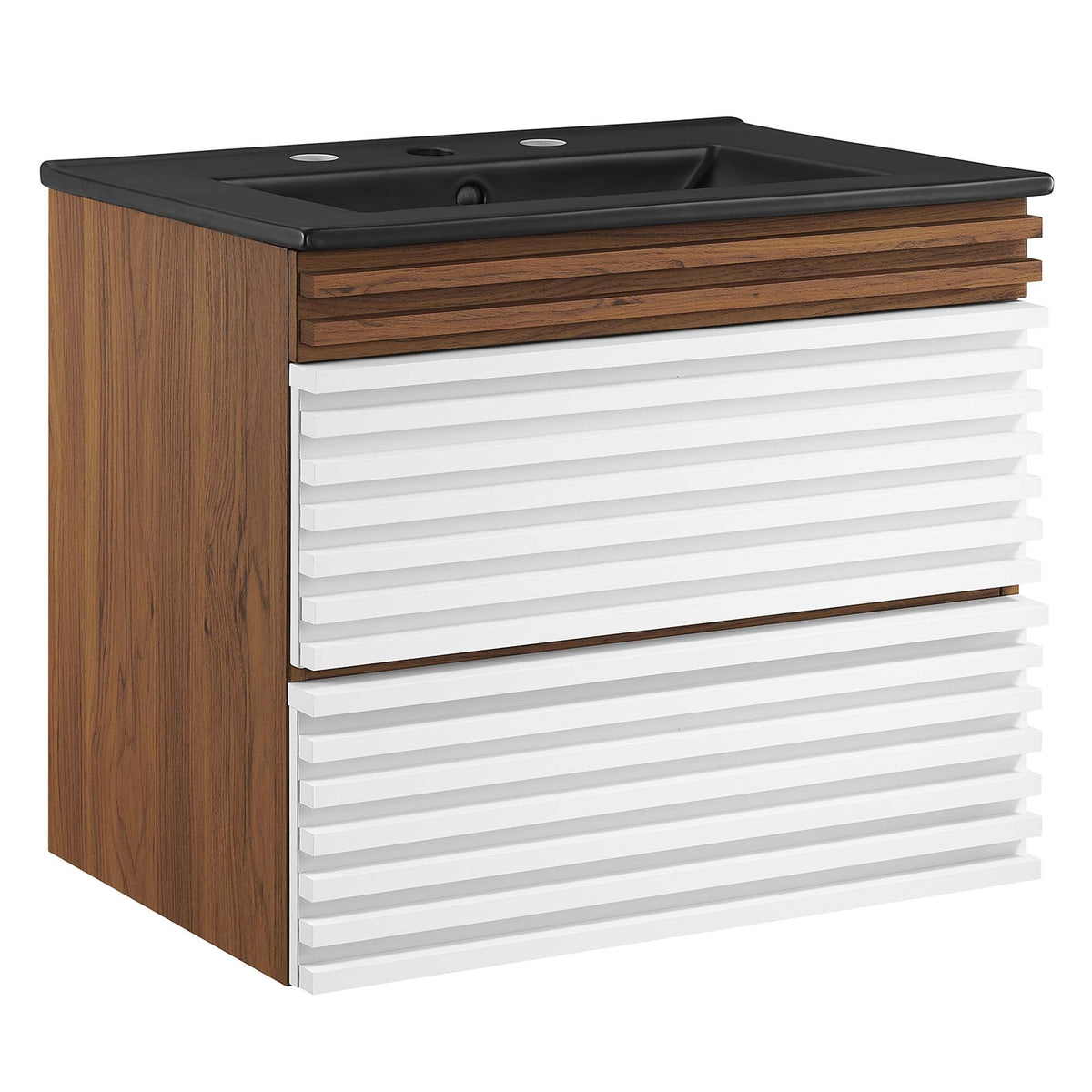 Render Wall-Mount Bathroom Vanity with Black Basin Included