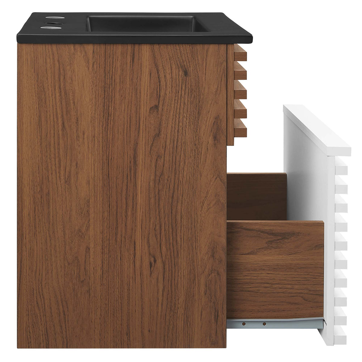 Render Wall-Mount Bathroom Vanity with Black Basin Included