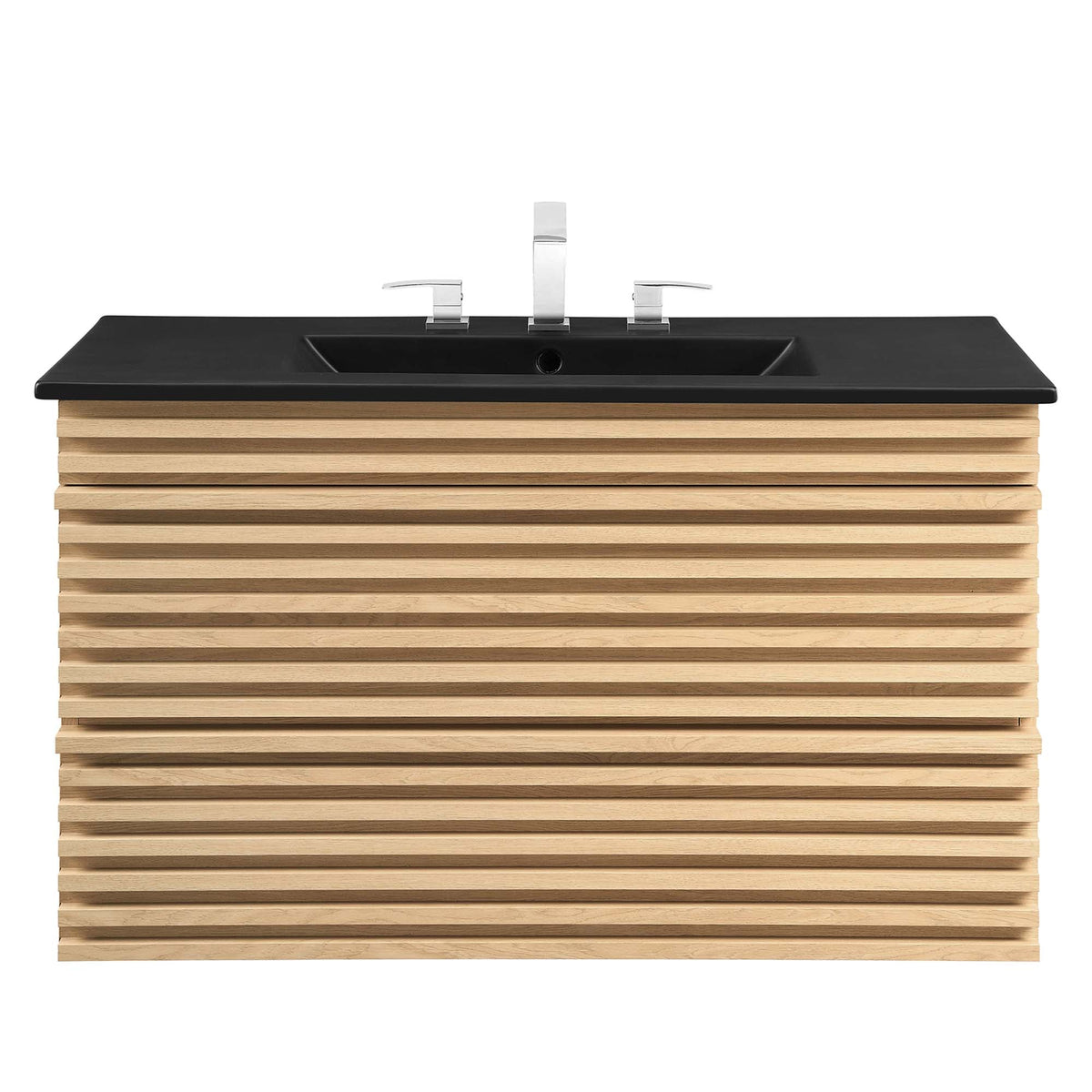 Render Wall-Mount Bathroom Vanity with Black Basin Included