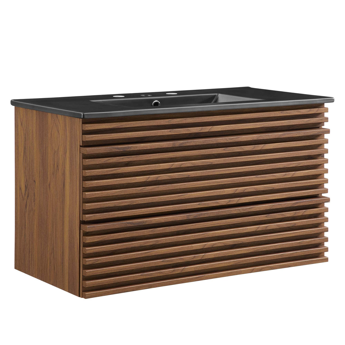 Render Wall-Mount Bathroom Vanity with Black Basin Included