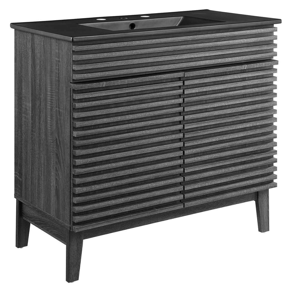 Render Bathroom Vanity with Black Basin Included