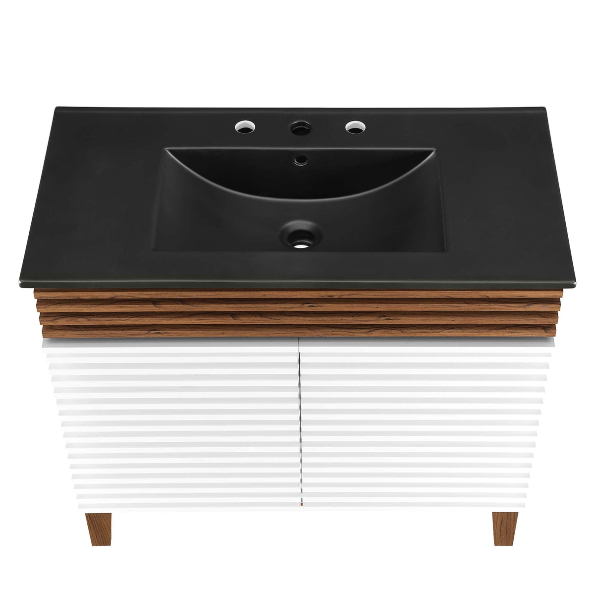 Render Bathroom Vanity with Black Basin Included