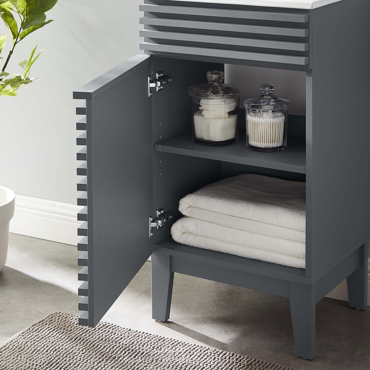 Render 18" and 24" Bathroom Vanities with White Basin Included