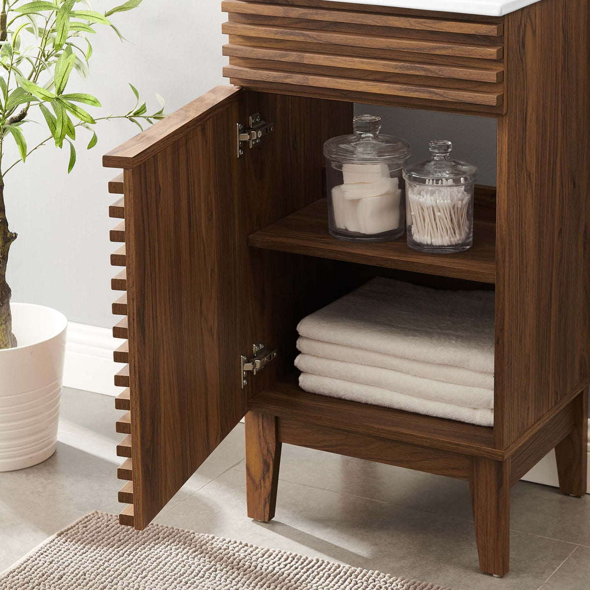 Render 18" and 24" Bathroom Vanities with White Basin Included