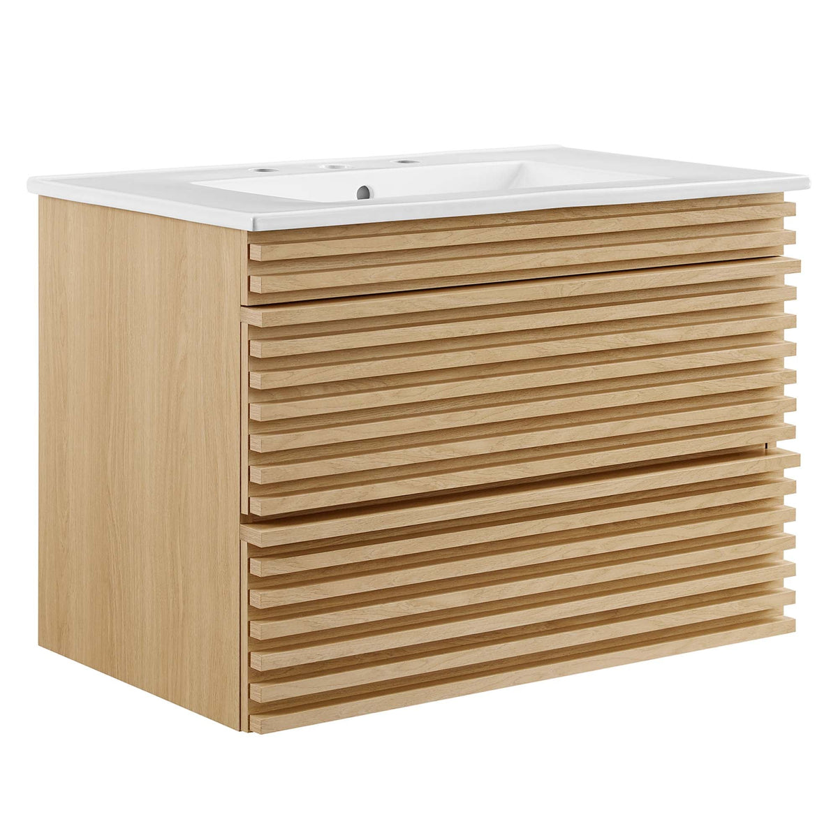 Render Wall-Mount Bathroom Vanity with White Basin Included