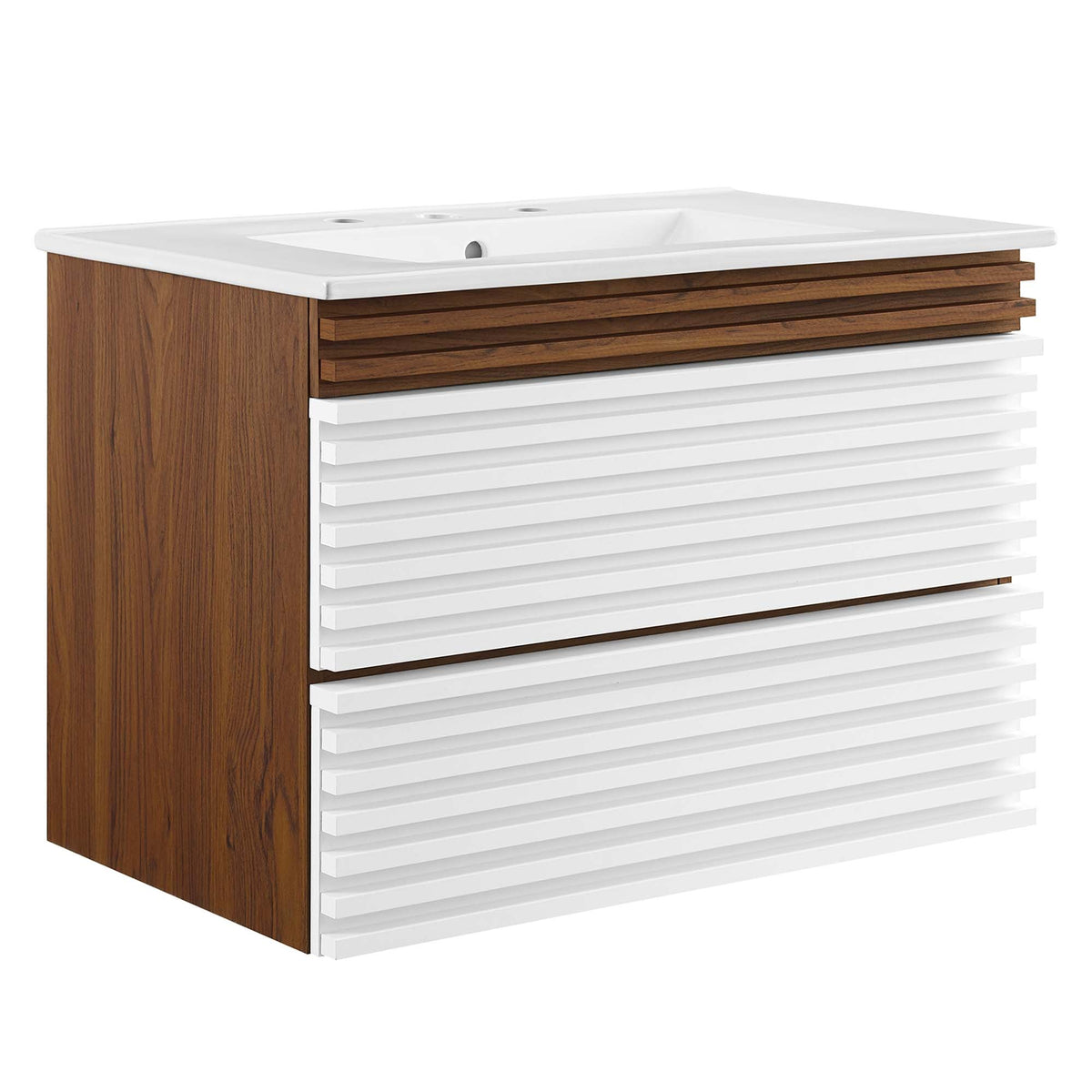 Render Wall-Mount Bathroom Vanity with White Basin Included