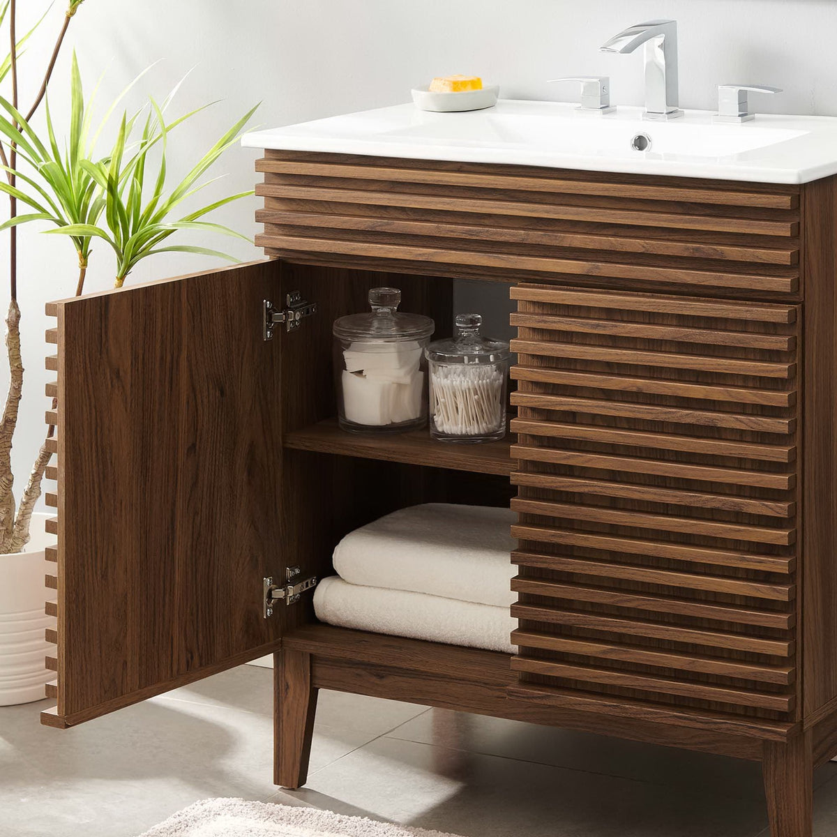 Render 30" and 36" Bathroom Vanities with White Basin Included