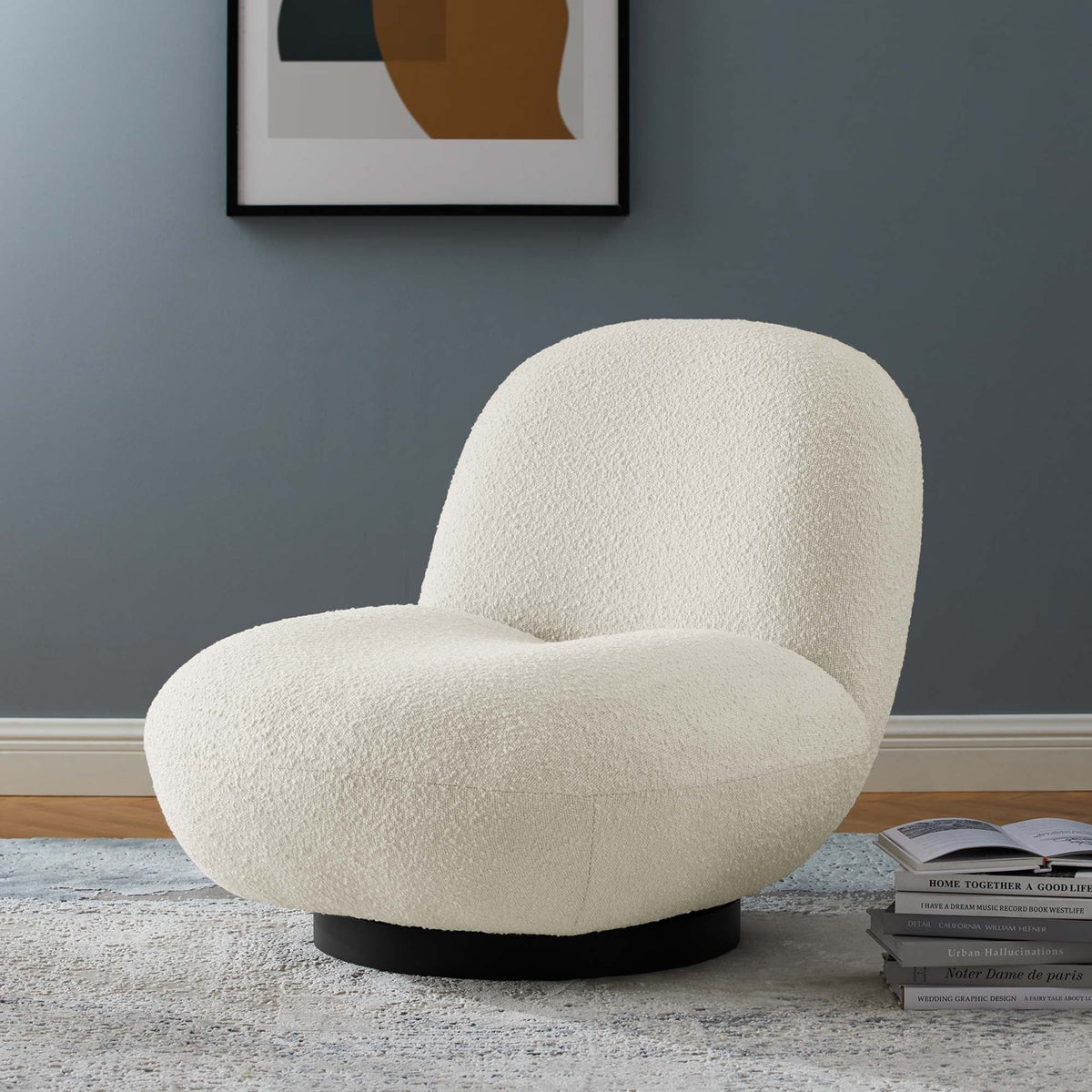 Kindred Boucle Upholstered Swivel Chair