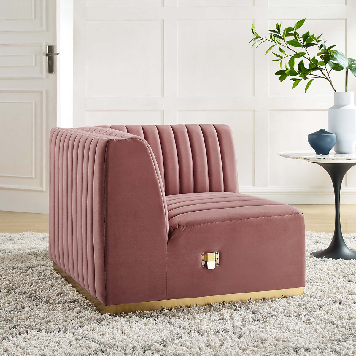Conjure Channel Tufted Performance Velvet Right Corner Chair - view 27