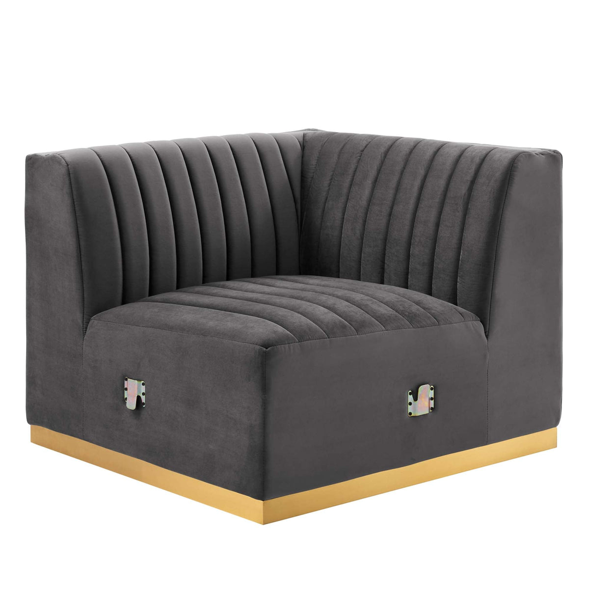 Conjure Channel Tufted Performance Velvet Right Corner Chair - view 3