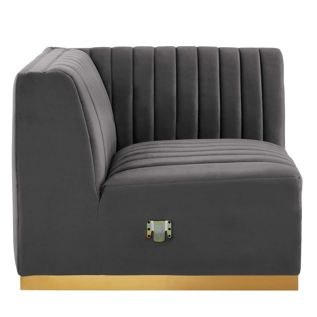 Conjure Channel Tufted Performance Velvet Right Corner Chair - view 8