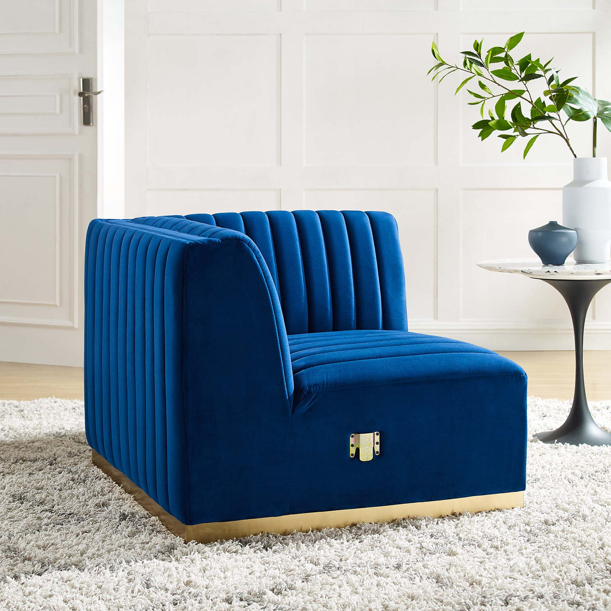 Conjure Channel Tufted Performance Velvet Right Corner Chair - view 29