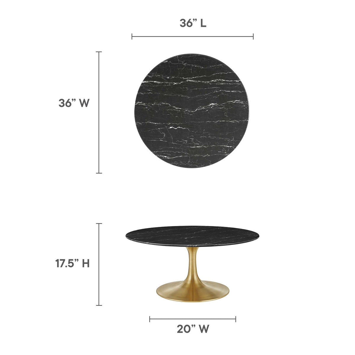 Lippa Round Artificial Marble Coffee Table - view 16
