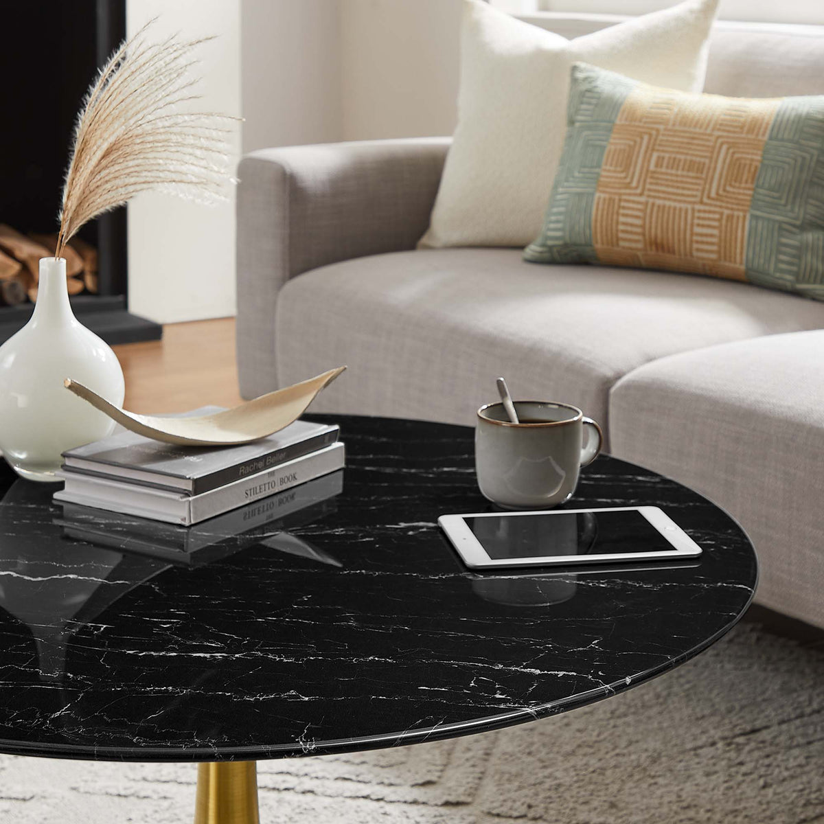 Lippa Round Artificial Marble Coffee Table - view 24