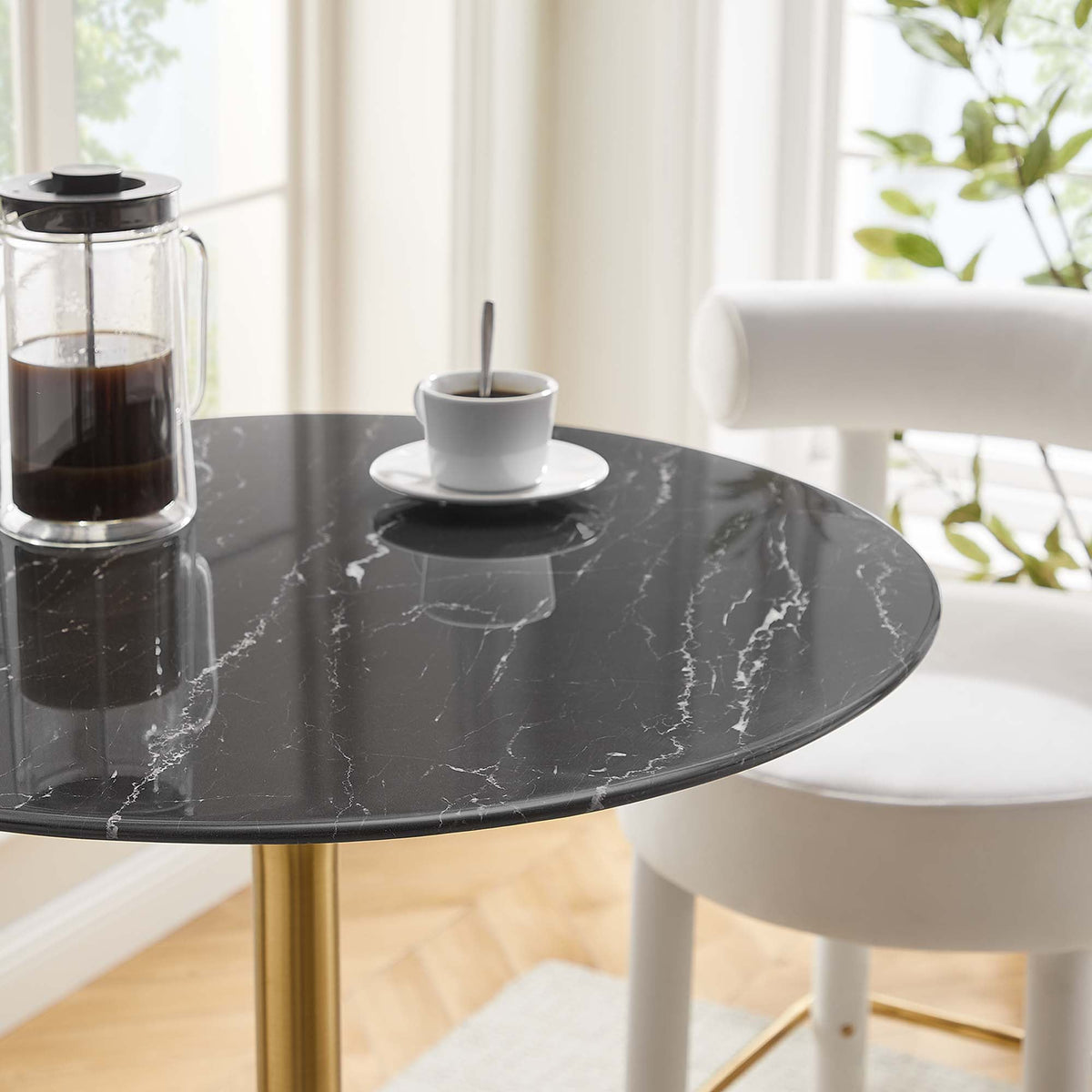 Lippa Round Artificial Marble Bar Table - view 36