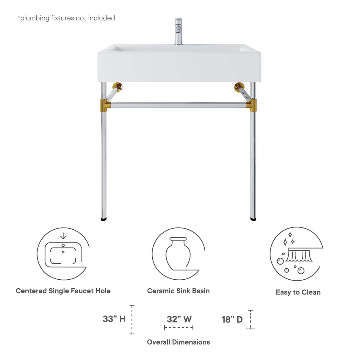 Redeem Wall-Mount Bathroom Vanity Basin Included