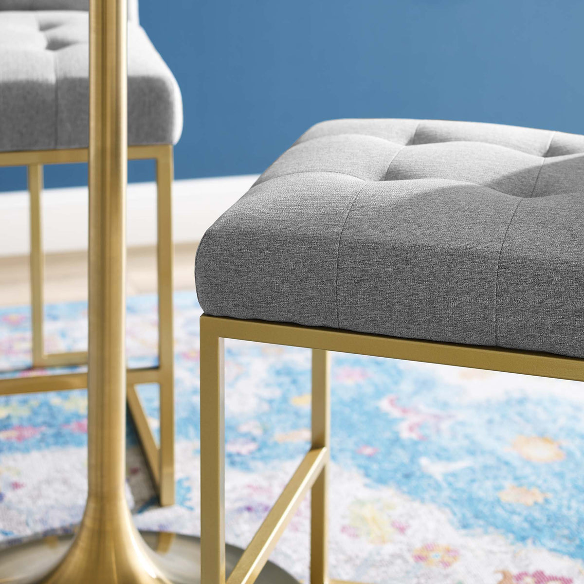 Privy Upholstered Fabric Counter Stool Set of 2