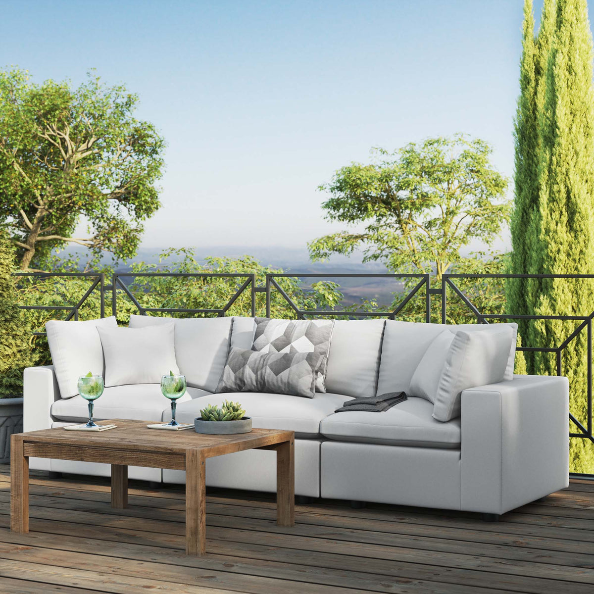 Commix Overstuffed Outdoor Patio Sofa - view 22