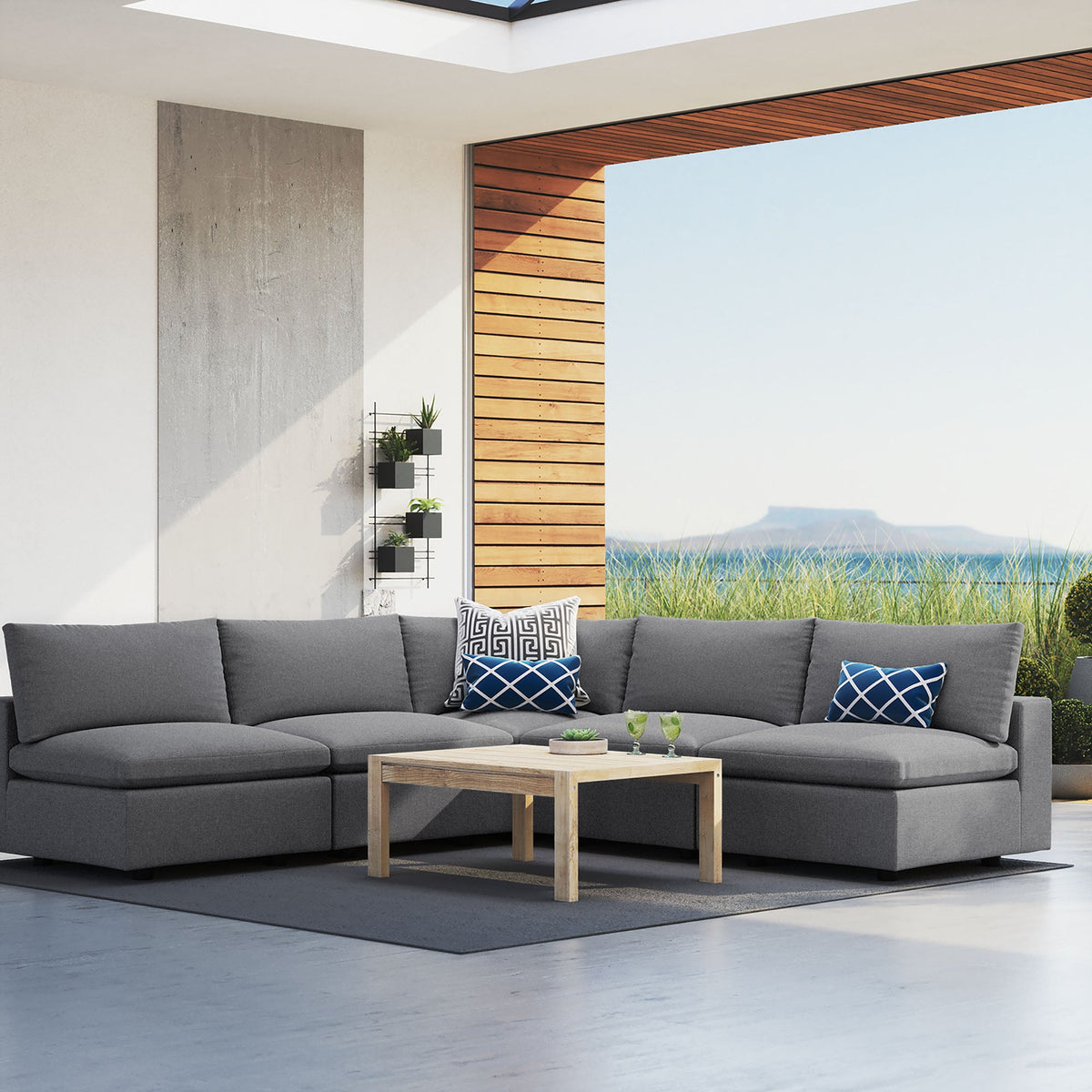 Commix 5-Piece Sunbrella® Outdoor Patio Sectional Sofa - view 22