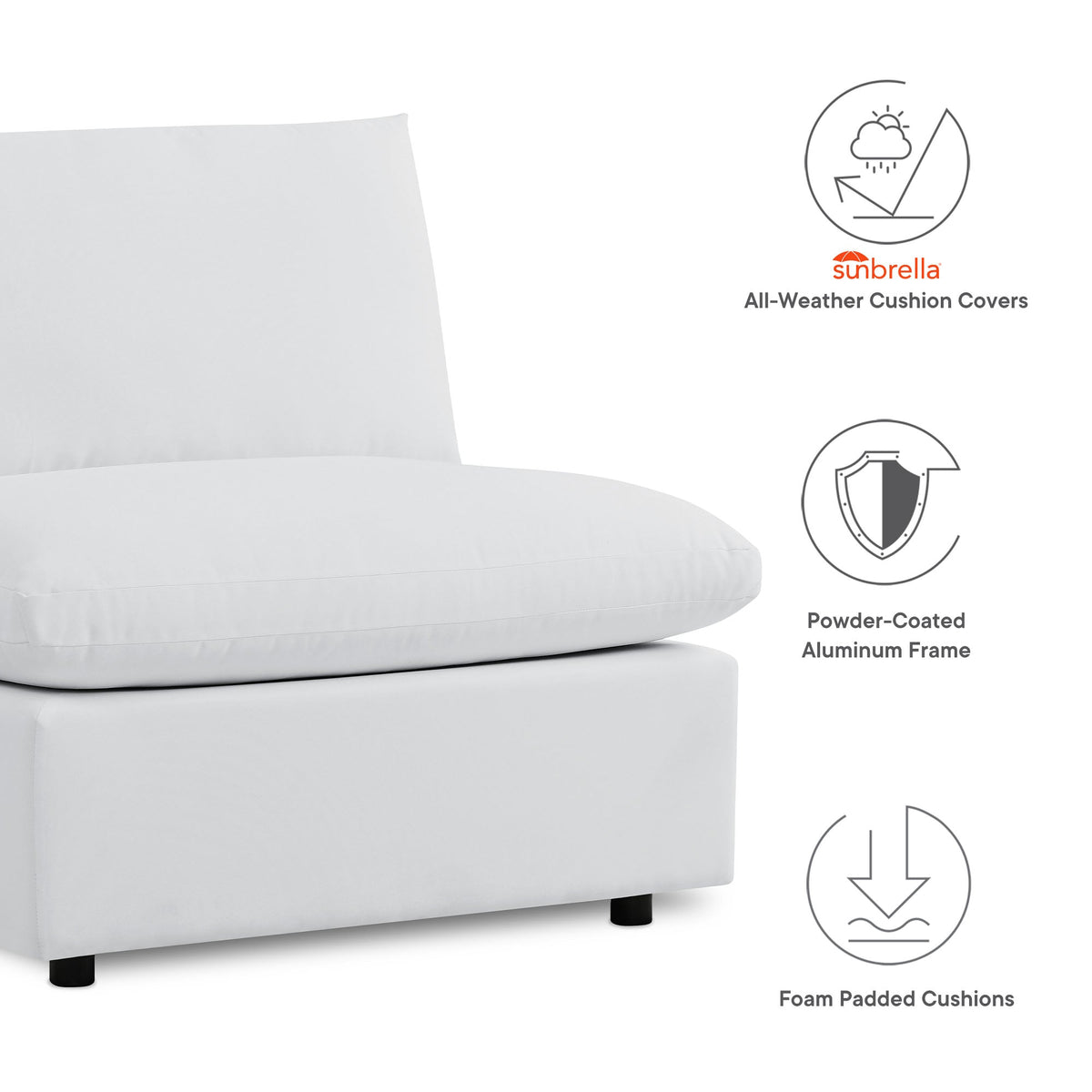 Commix 5-Piece Sunbrella® Outdoor Patio Sectional Sofa - view 17