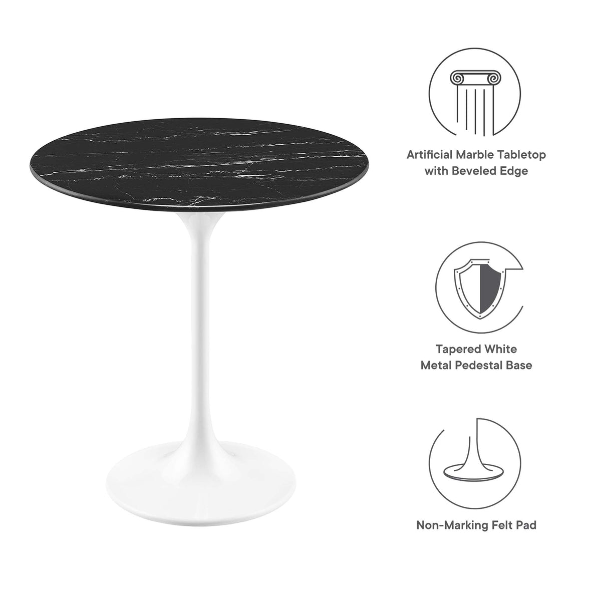 Lippa Round Artificial Marble Side Table - view 25