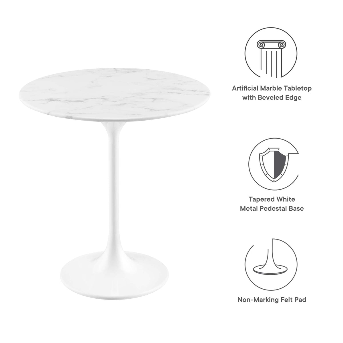 Lippa Round Artificial Marble Side Table - view 26