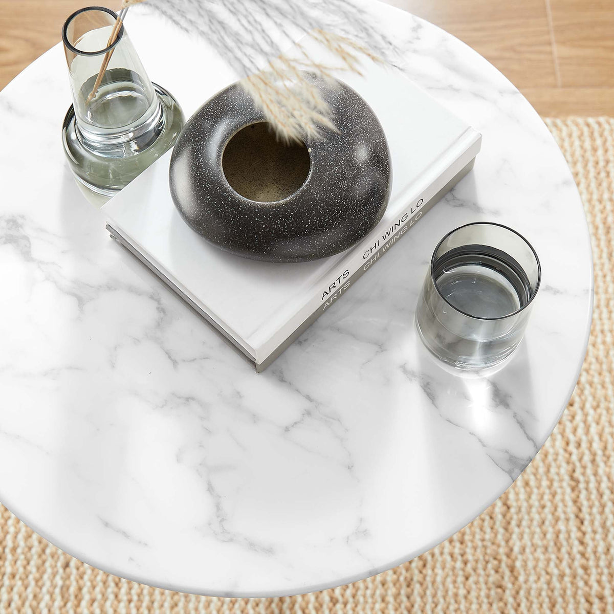 Lippa Round Artificial Marble Side Table - view 32
