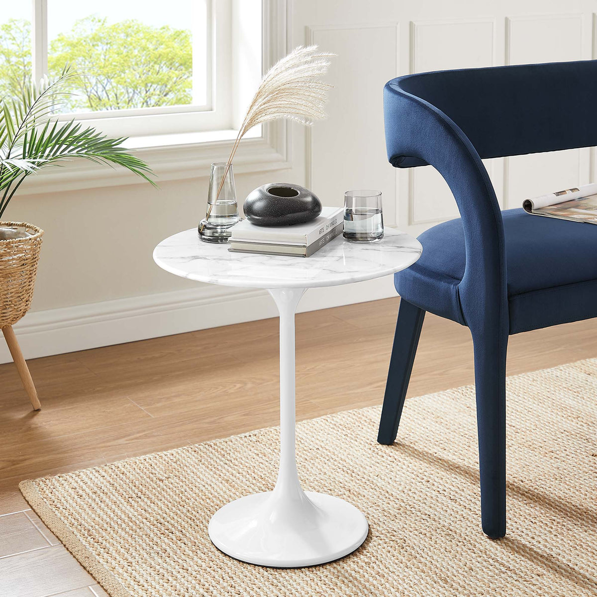 Lippa Round Artificial Marble Side Table - view 38