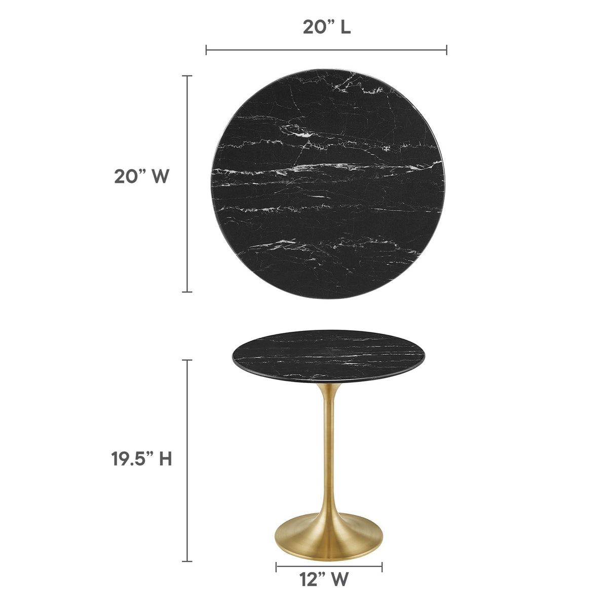 Lippa Round Artificial Marble Side Table - view 21