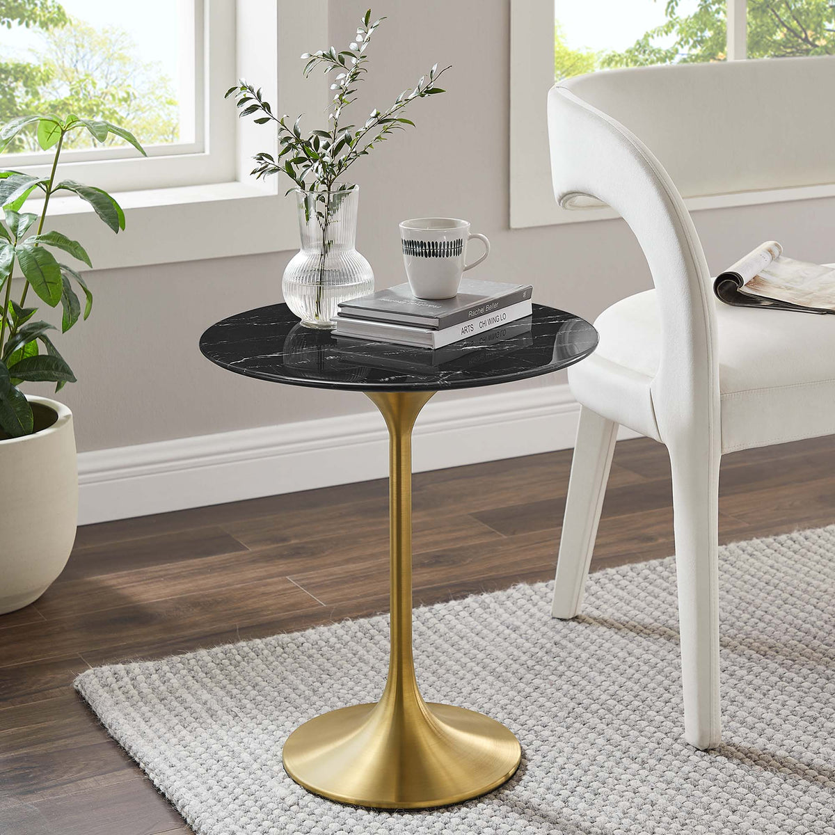Lippa Round Artificial Marble Side Table - view 39