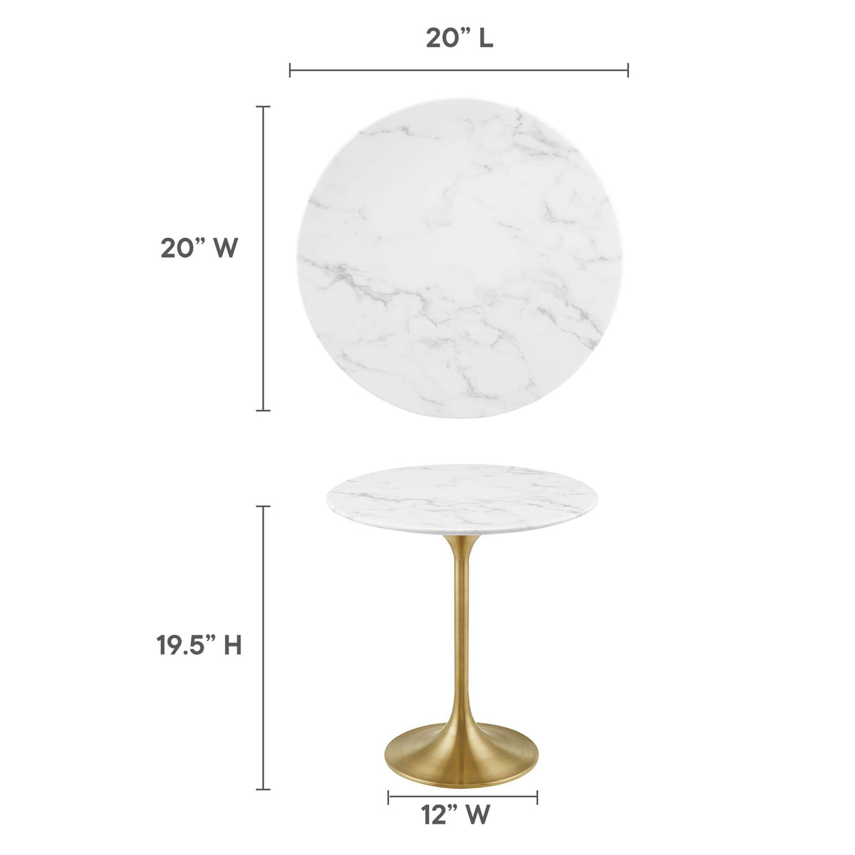 Lippa Round Artificial Marble Side Table - view 22