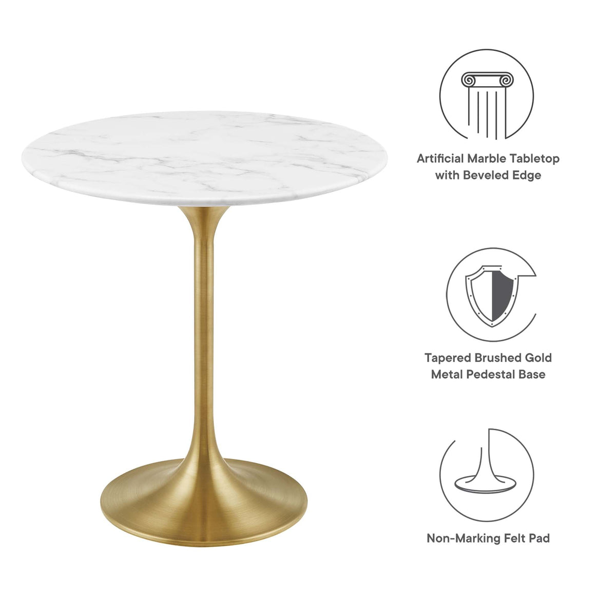 Lippa Round Artificial Marble Side Table - view 28