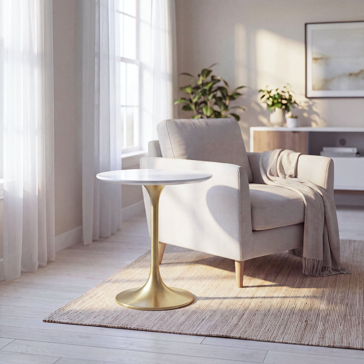 Lippa 20" Round Wood Side Table