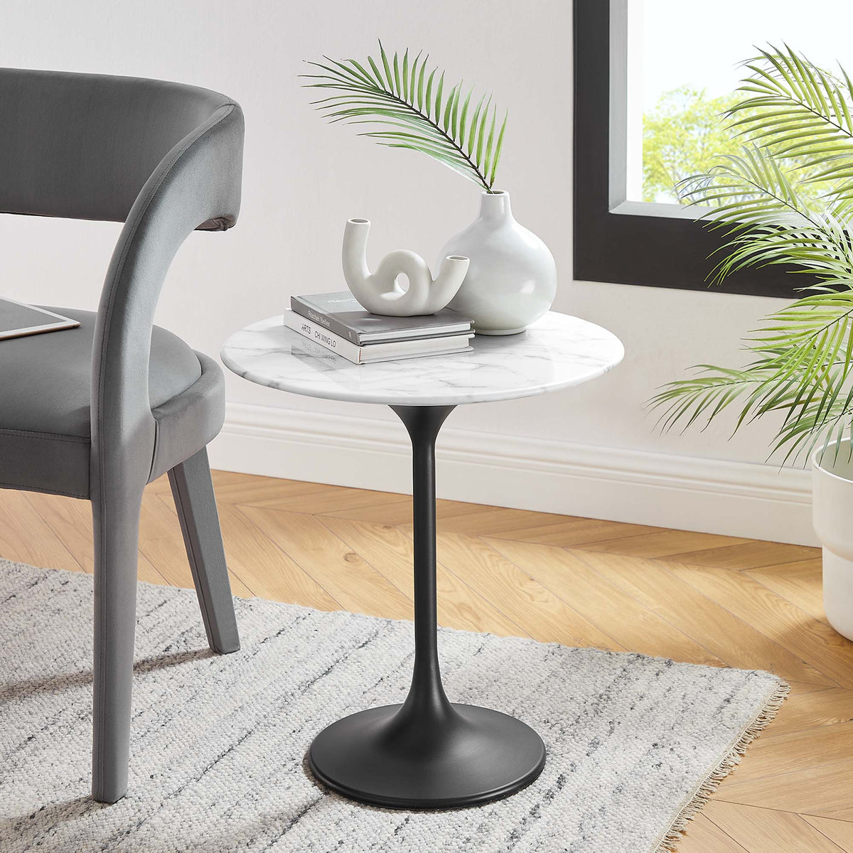 Lippa Round Artificial Marble Side Table - view 42