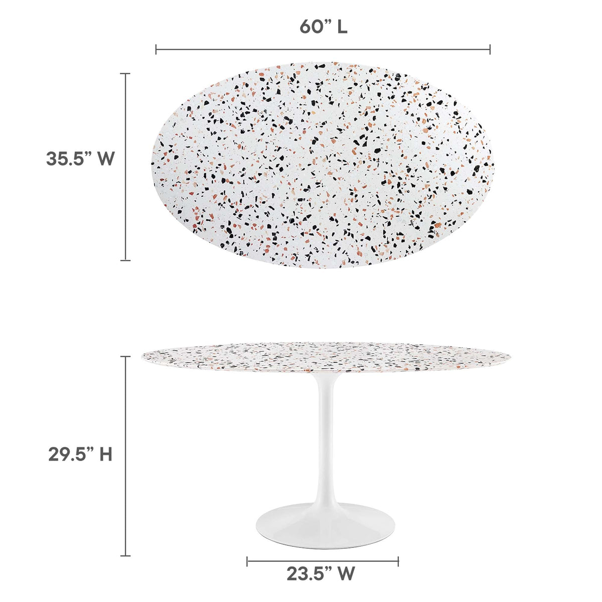 Lippa Oval Terrazzo Dining Table