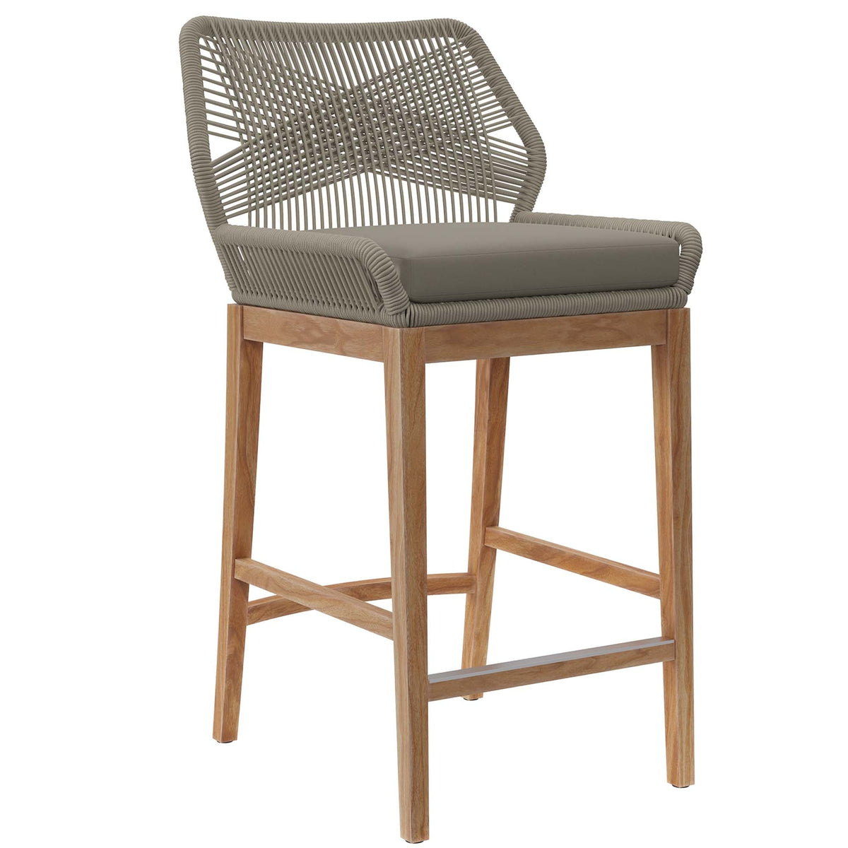 Wellspring Outdoor Patio Teak Wood Bar Stool - view 3
