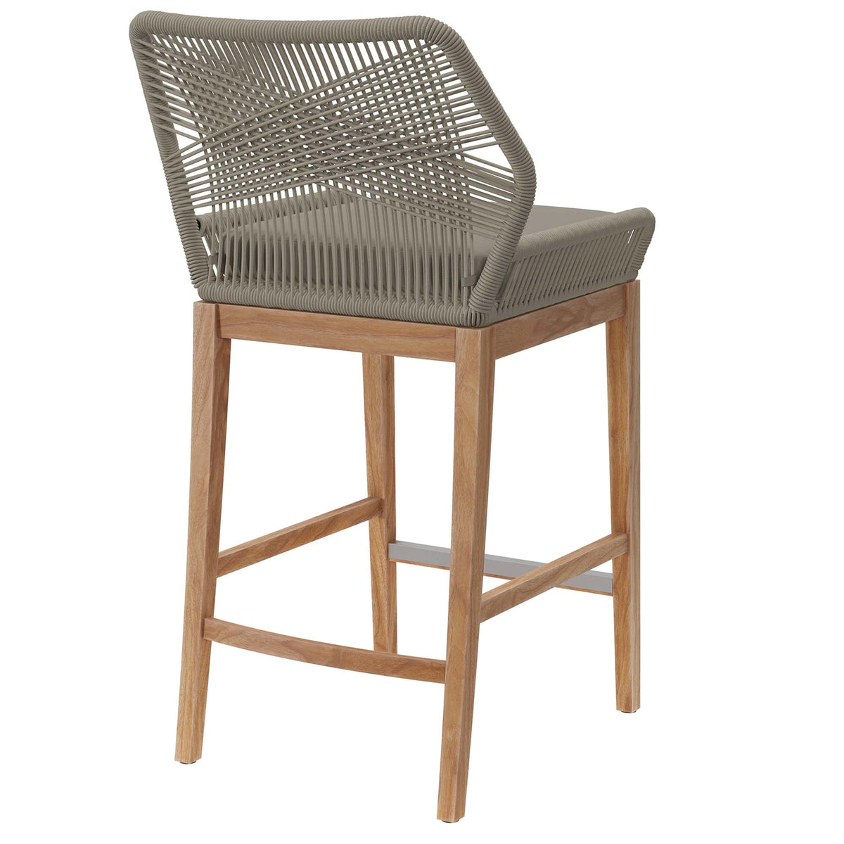 Wellspring Outdoor Patio Teak Wood Bar Stool - view 9