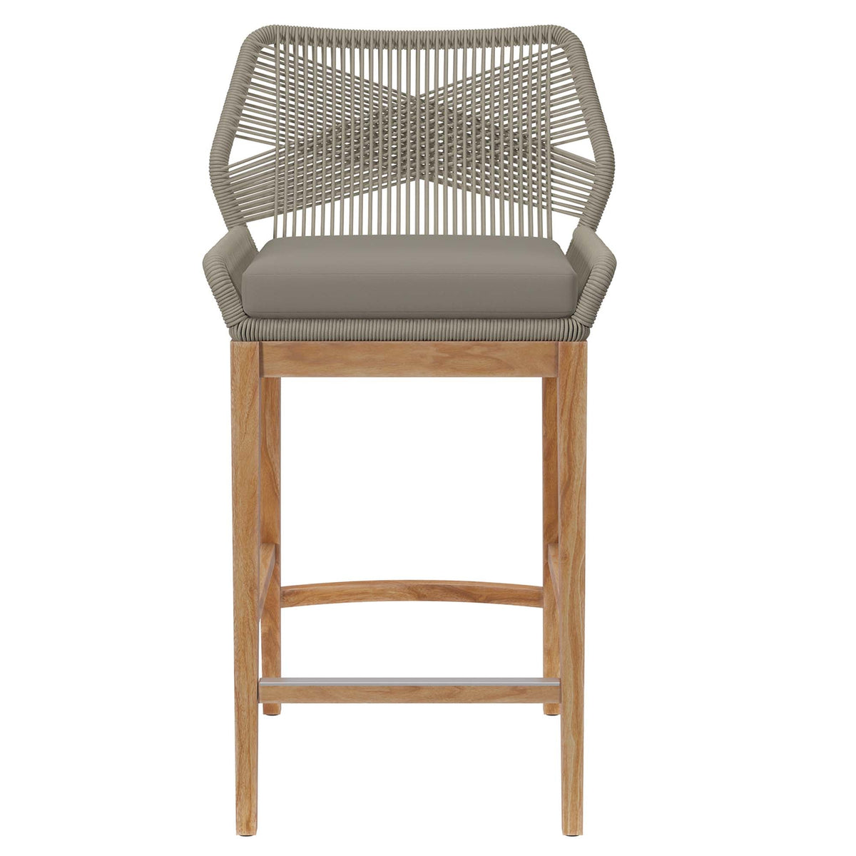 Wellspring Outdoor Patio Teak Wood Bar Stool - view 12