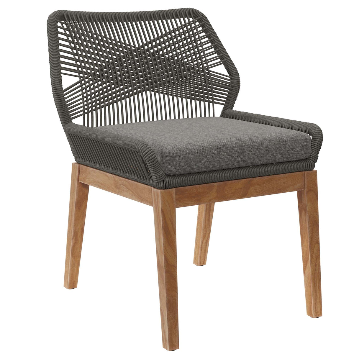 Wellspring Outdoor Patio Teak Wood Dining Chair - view 2