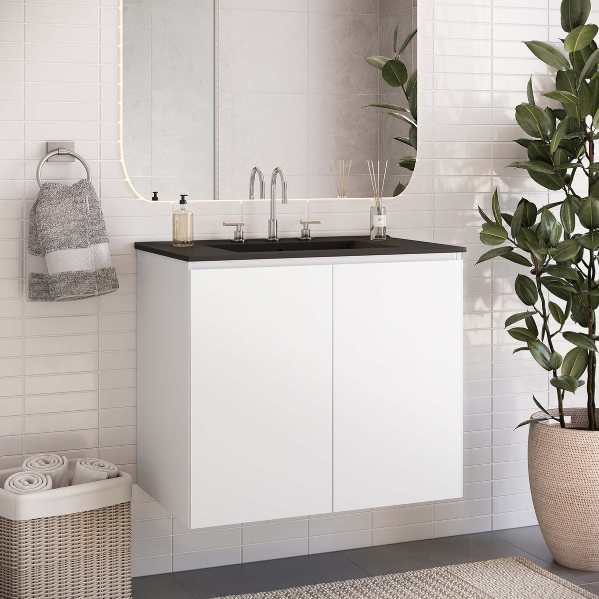 Bryn Wall-Mount Bathroom Vanity Basin Included